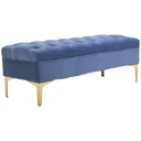Upholstered bench blue/gold