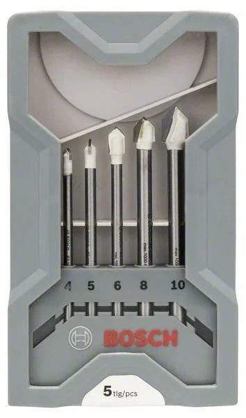 Ceramic tile drill bit set, CYL-9, 4-10 mm, 5 pieces