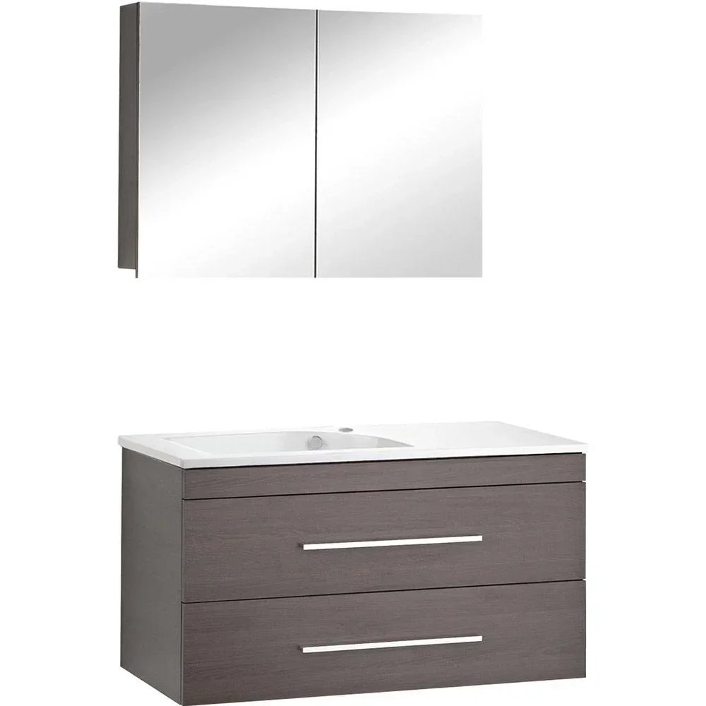Bathroom furniture Style 100cm right - black oak