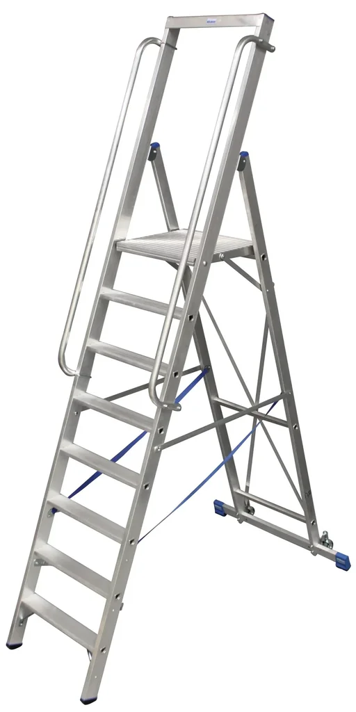Stepladder with large standing platform, 7 steps