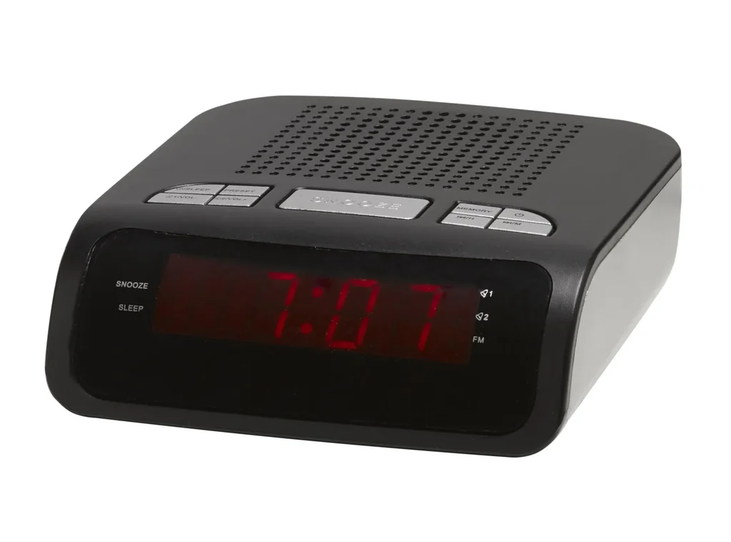 Alarm clock with FM radio and dual alarm