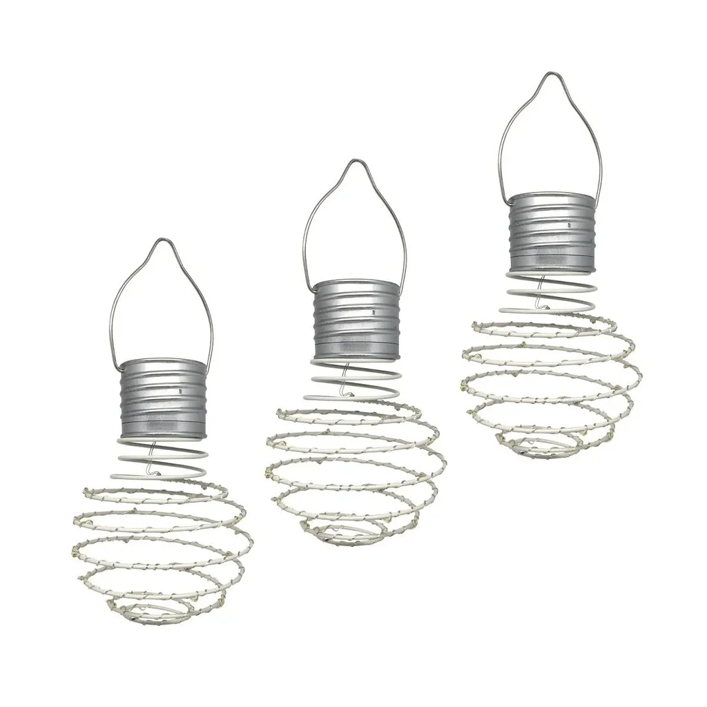 LED Solar Spiral Hanging Lamp Set of 3