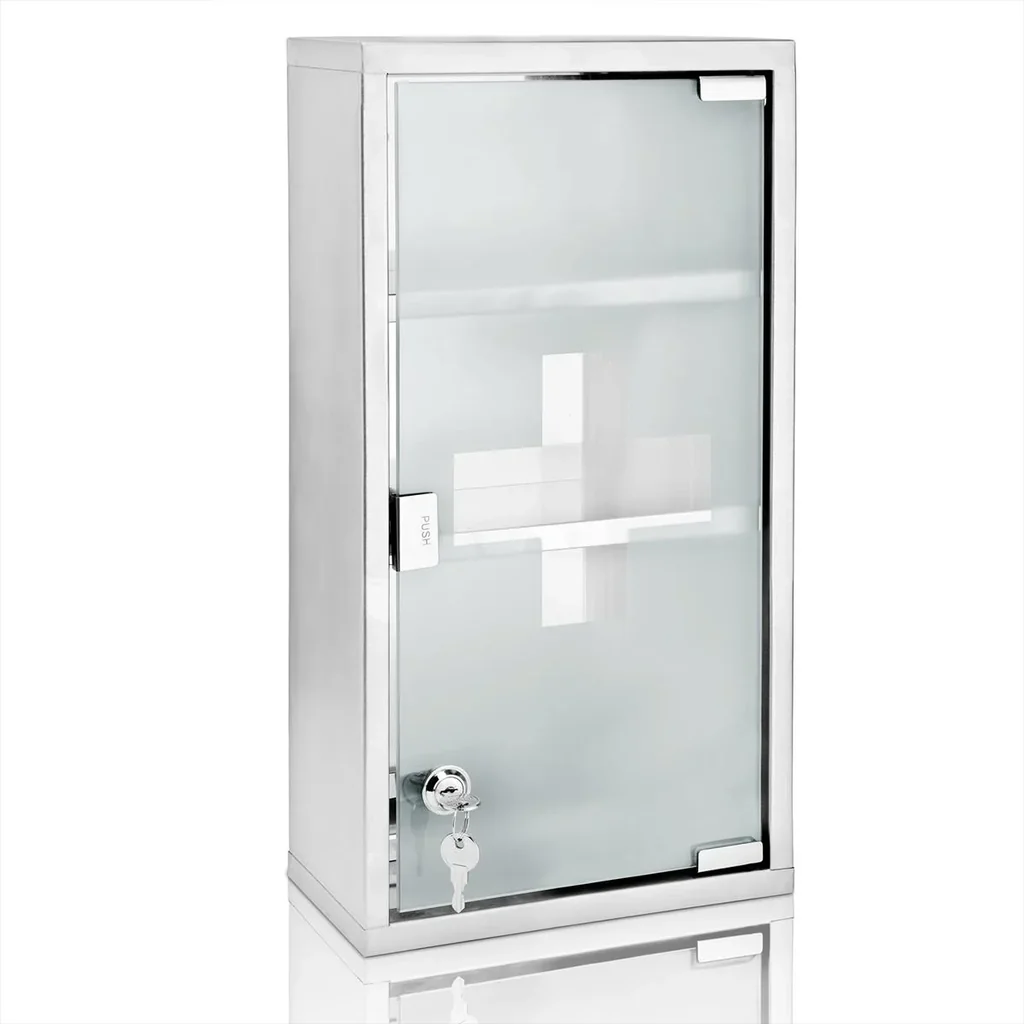 First aid medicine cabinet large with key