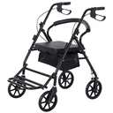 Rollator with seat and storage space