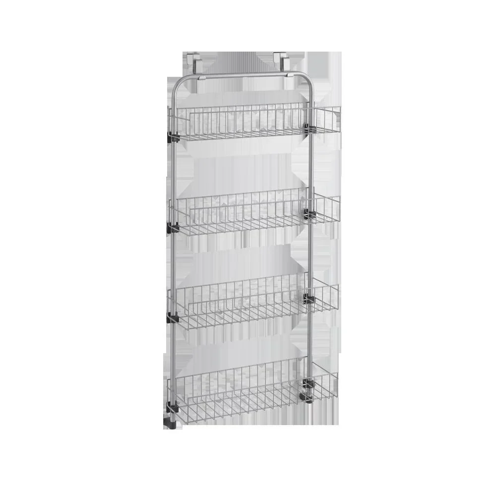 Door shelf, 4 shelves "Baskets@Door", silver