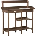 Planting table with tub, brown wood, 117 x 45 x 121 cm