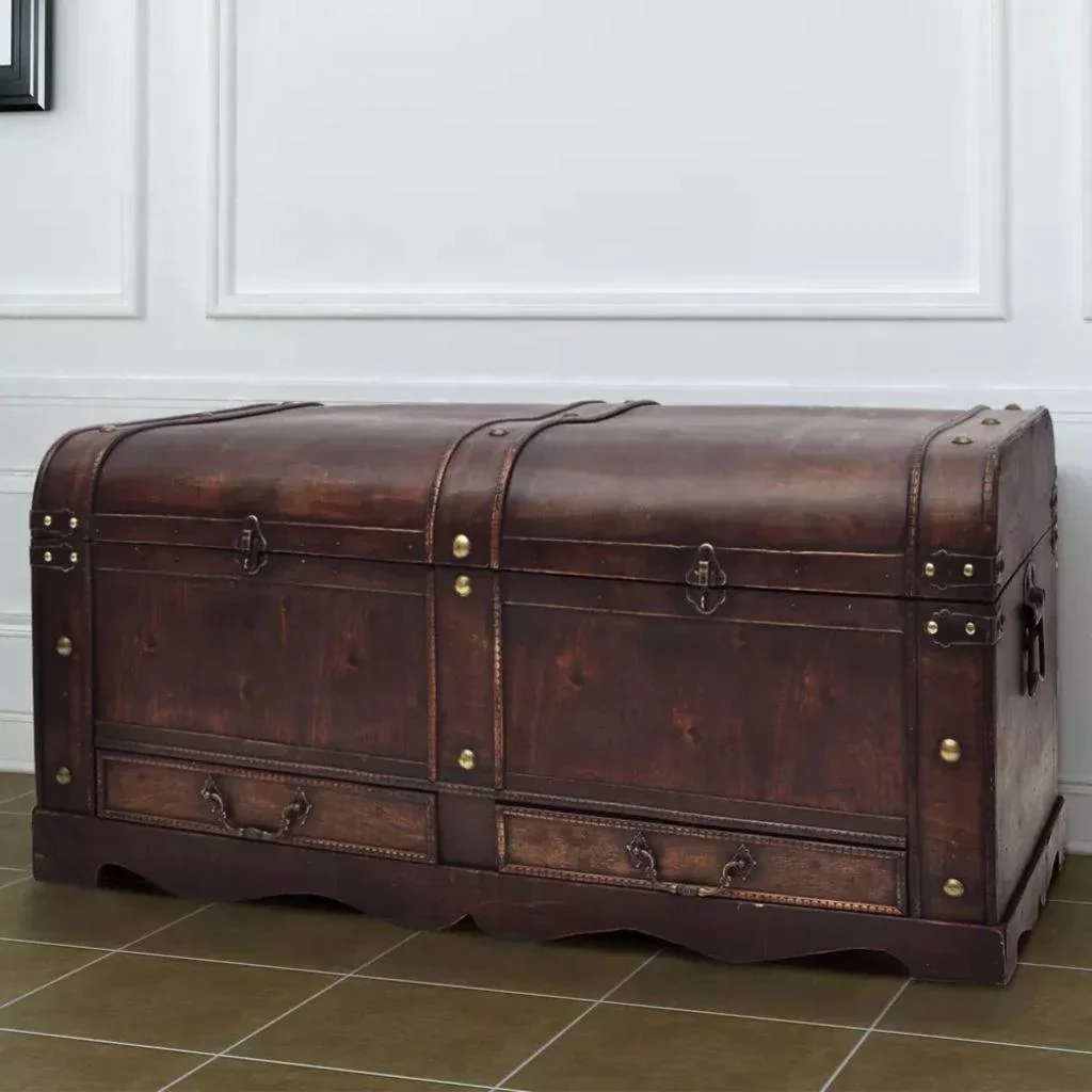 Blanket chest large wood brown