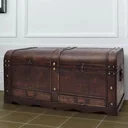 Blanket chest large wood brown