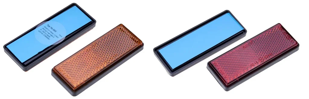 Reflector, orange, square 2 pieces