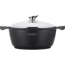 Marble casserole with black glass lid - 36 cm