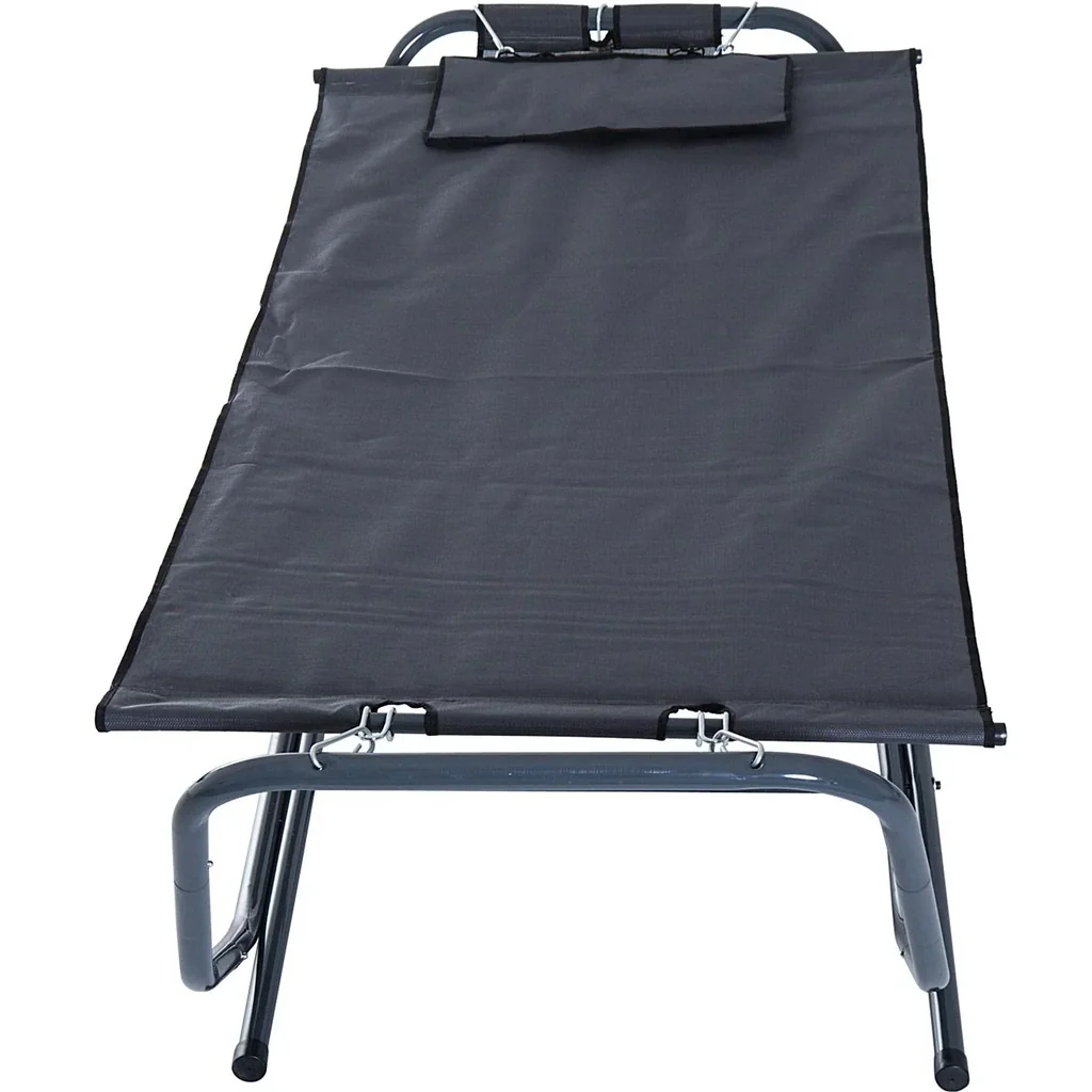 Sun lounger hammock foldable gray 227x94cm
