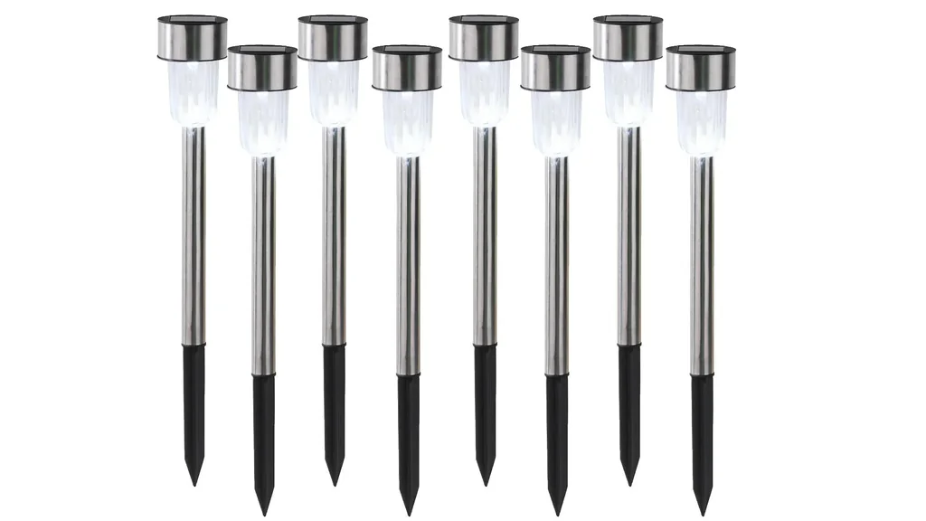 Solar lamp with ground spike, set of 8