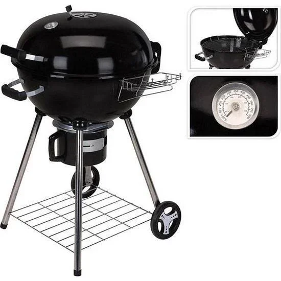 Vargan Kettle Grill - Charcoal Grill - Cooking Surface 44 x 32 cm - Black