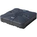 2-piece parasol stand, umbrella holder, umbrella base, fillable with sand and water, up to 125 kg, black, 84 x 84 x 19 cm