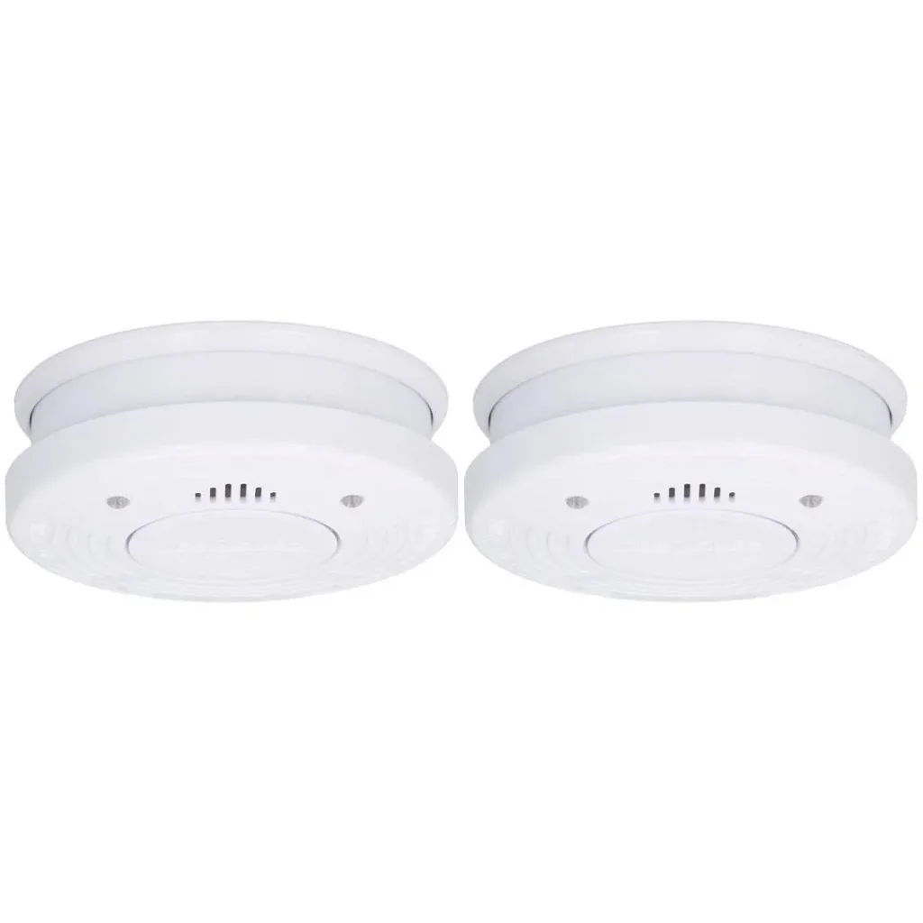 2x Optical smoke detector 10-year lifetime - 85 dB - White