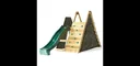 Wooden climbing pyramid, outdoor climbing pyramid for children made of wood, climbing wall, climbing net, slide, natural