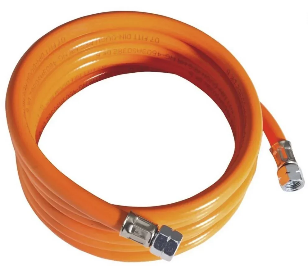 Medium pressure hose 1500 mm, for propane/butane, DIN-DVGW, R 1/4 left on both sides.