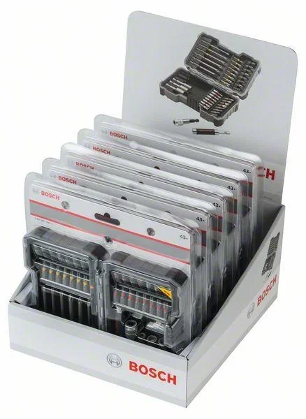 Screwdriver bits and socket wrench set, with quick-change universal holder and universal magnetic holder, 43 pieces