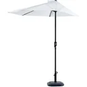 Aluminium parasol crank umbrella semi-circular cream-white