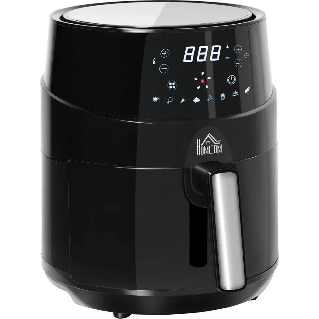 Hot air fryer without oil 4.5 L 1500W Airfryer with 8 preset modes LED display Non-stick coated basket for healthy