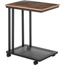 Rollable C-shaped side table black