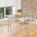 5-piece lounge set "Paul" - dining table + 4 chairs - oak