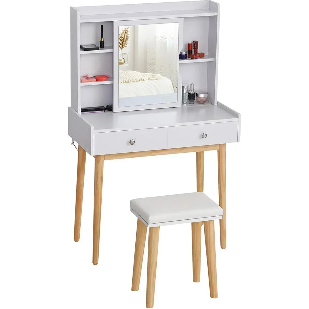 Dressing table with stool white