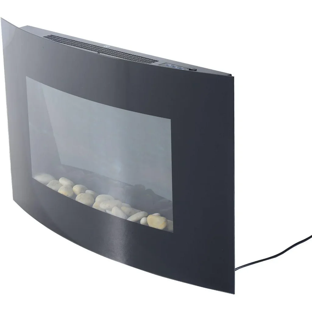 Electric fireplace wall fireplace 1800 Watt LED remote control black