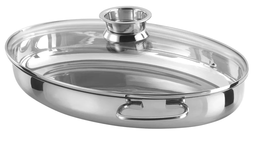 Stainless steel roaster 28 cm, 3 in 1