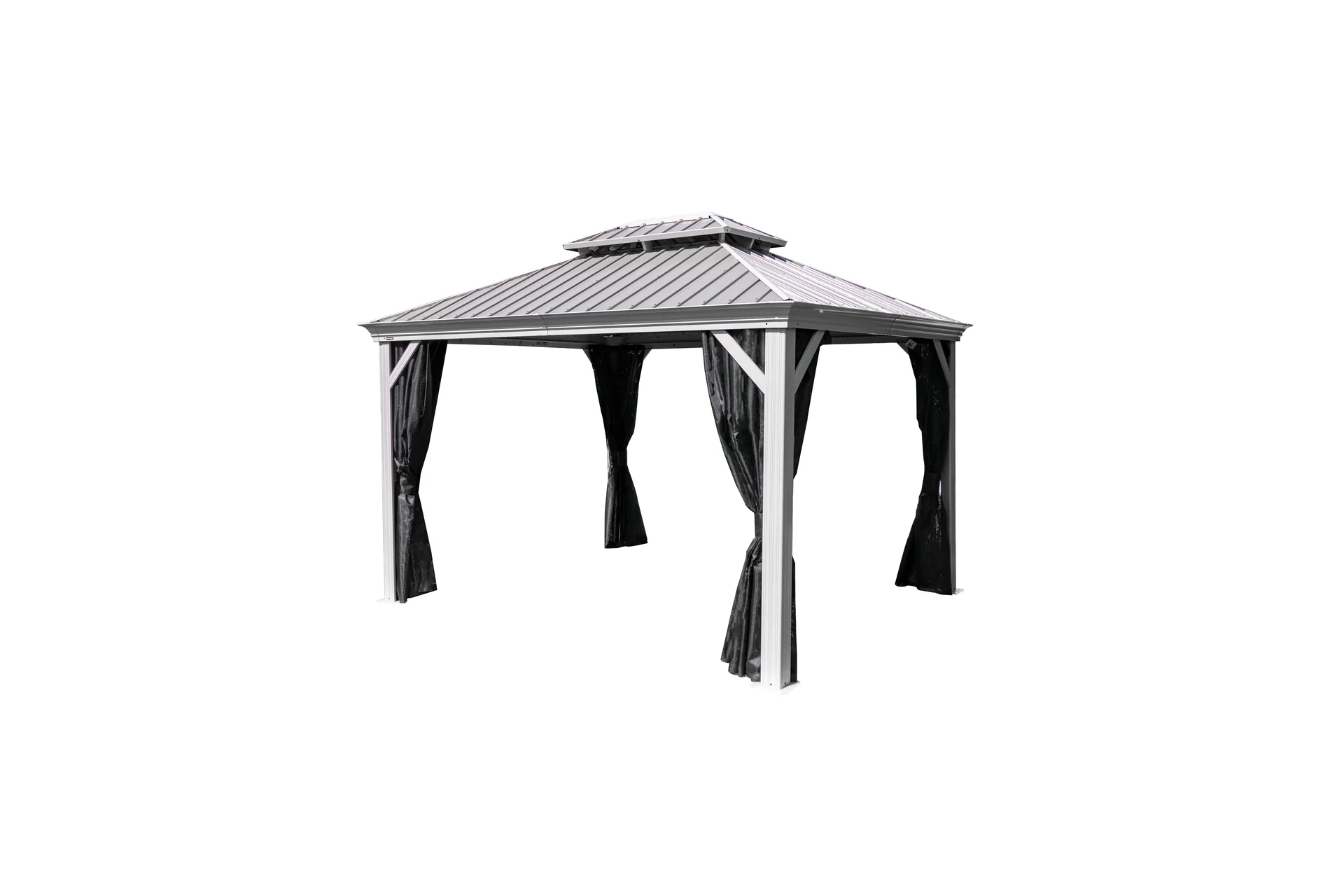 Sojag gordijnenset passend voor de Messina 12x16-paviljoen, champagne