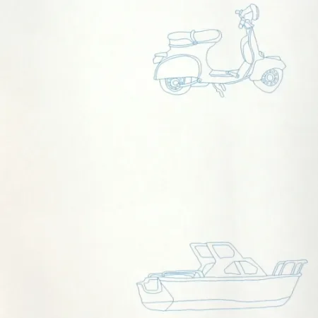 Harlekijn behang auto's crème