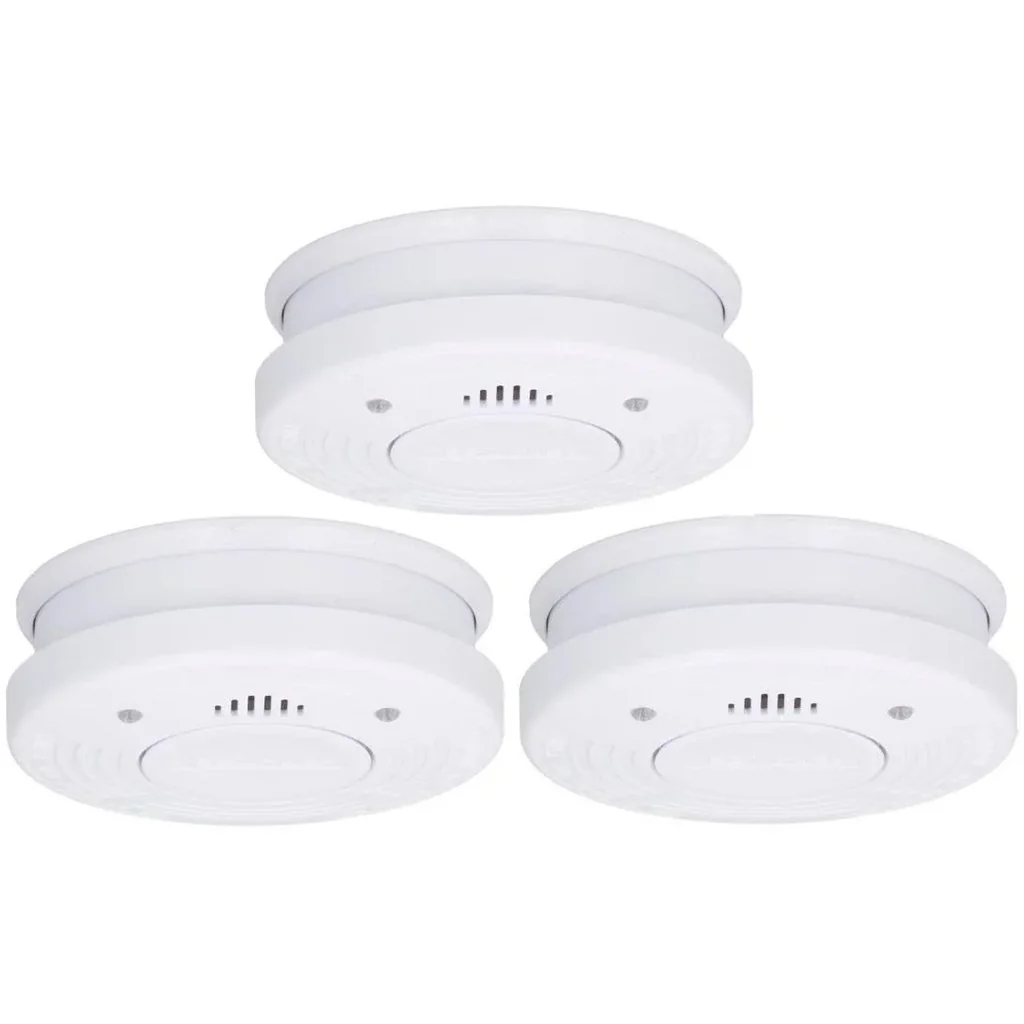 3x Optical smoke detector 10-year lifetime - 85 dB - White