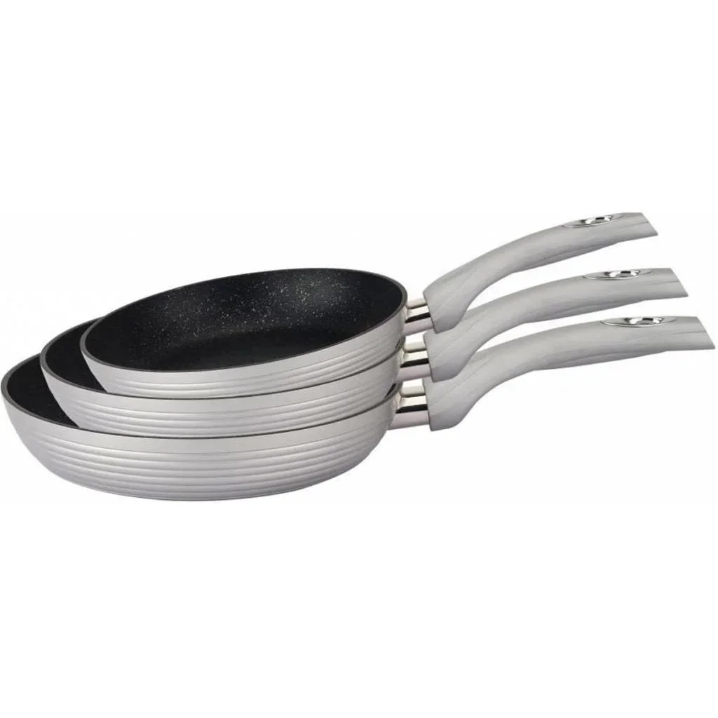 3-piece frying pan set silver