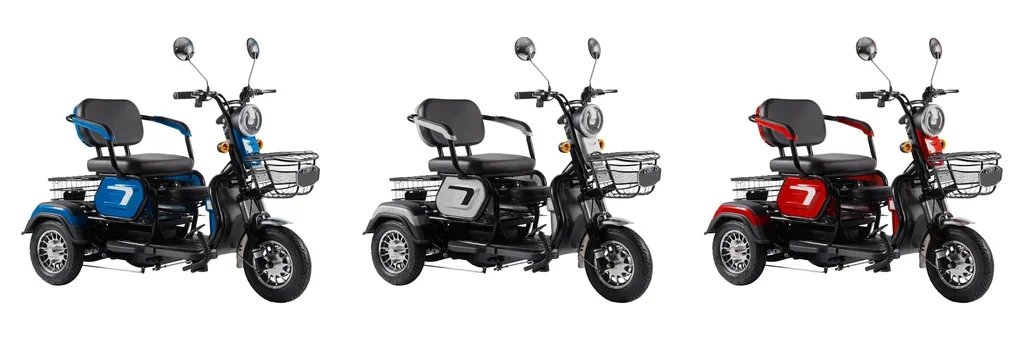3-Rad E-Car Speed ​​6 km/h: 48V/20Ah Blei-Gel, blue