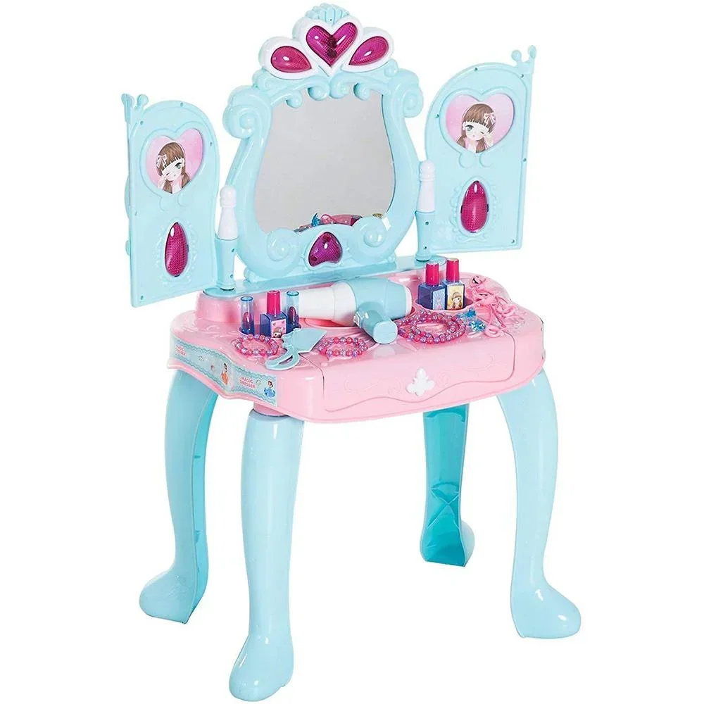 Dressing table children's dressing table music and light light green+pink