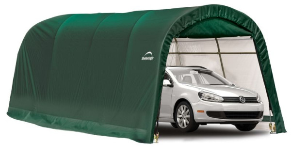 Folieschuur Round Top 18,3 m², groen, 300×610 cm – Garage-in-a-Box, DuPont stalen frame, weerbestendig