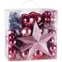 Christmas balls - Christmas tree decorations - pink 77 pieces