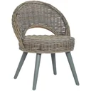 Gray rattan cube armchair