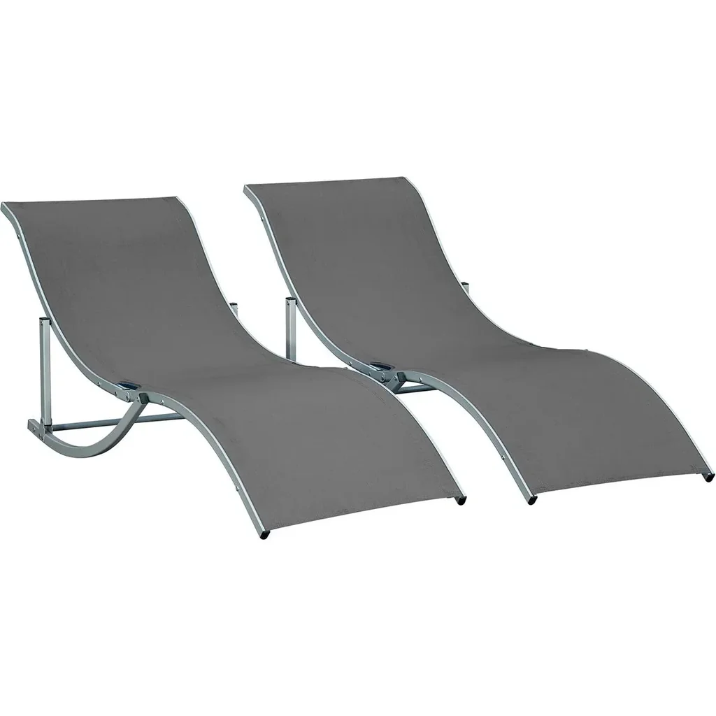 Set of 2 sun loungers garden loungers S