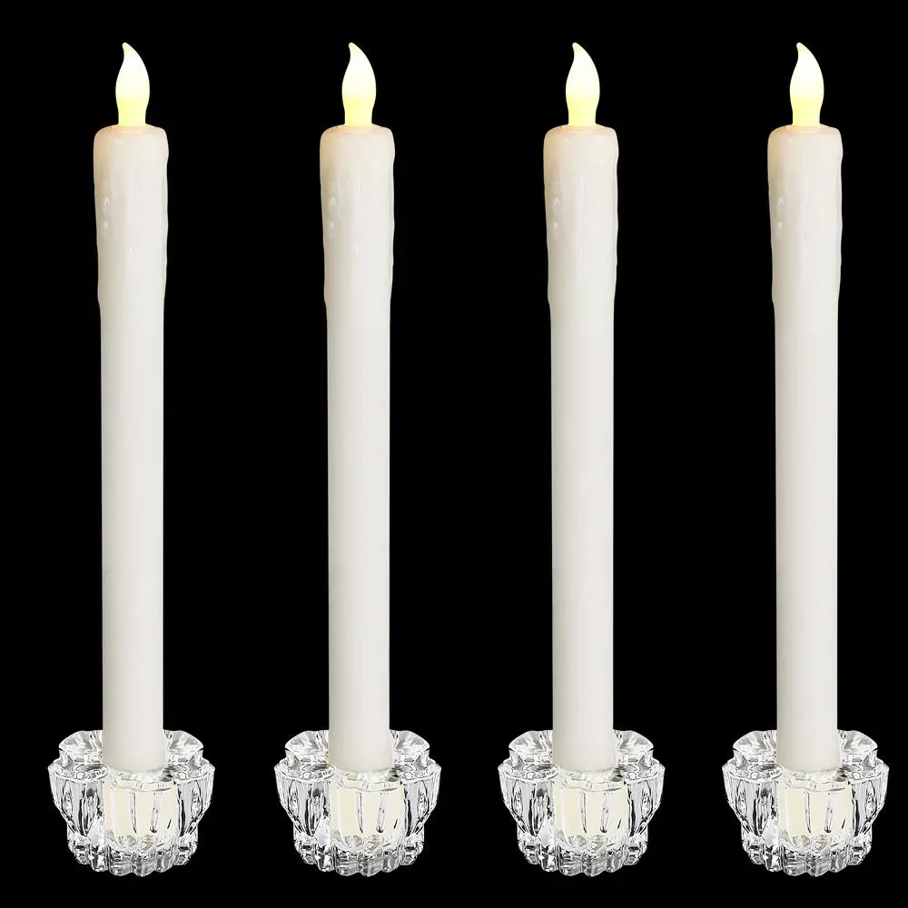 LED candle set of 4 Ø2.1cm including candle holder