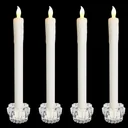 LED candle set of 4 Ø2.1cm including candle holder