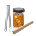 Fermentation set "NATIVO", starter set with instructions, pestle, tongs and recipe booklet, 4 pieces