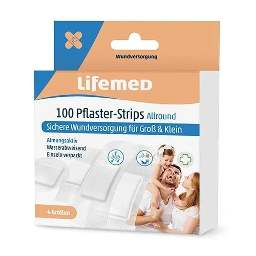 Plaster strips “Allround”, 400 pieces, 4 sizes, set of 4, semi-transparent