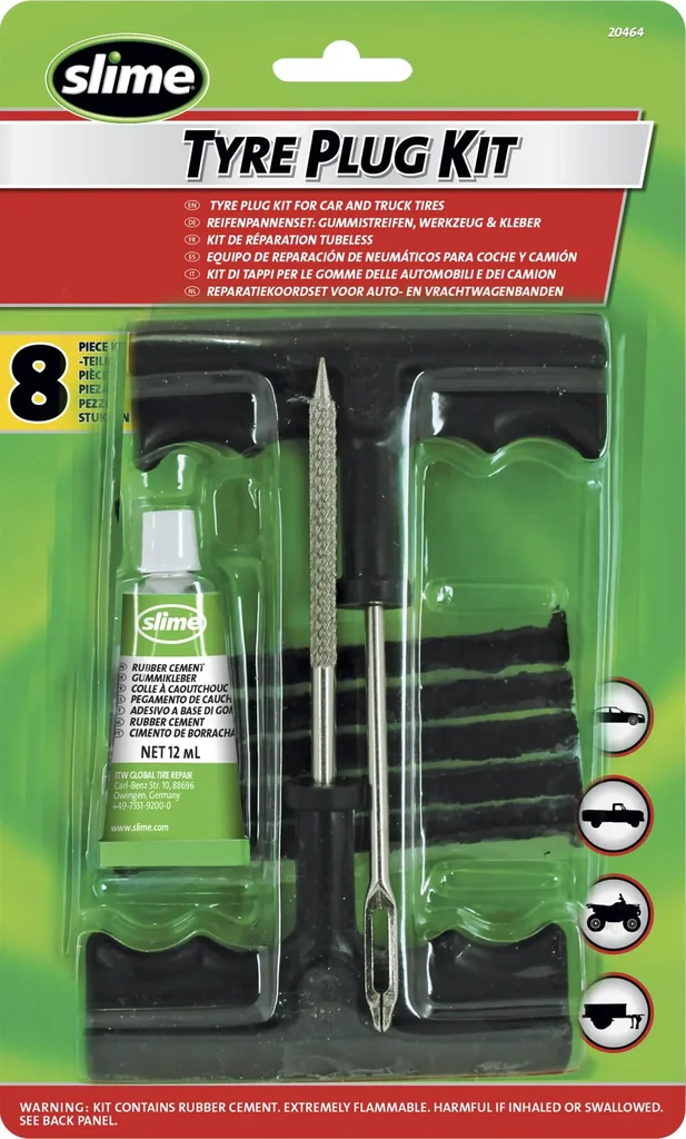 Tire repair kit - 8 pieces - odorless
