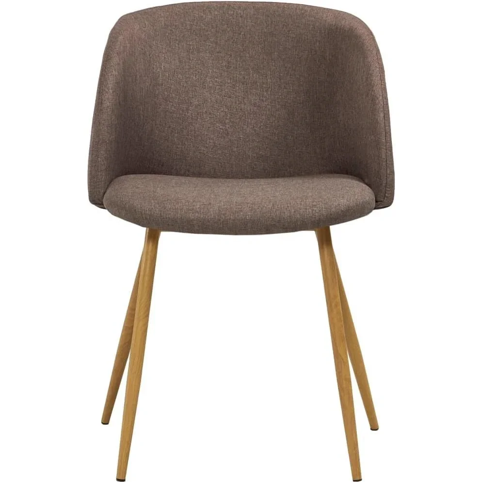 2-piece dining room chairs, brown fabric