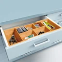 Extendable organizer with 5 to 7 compartments natural