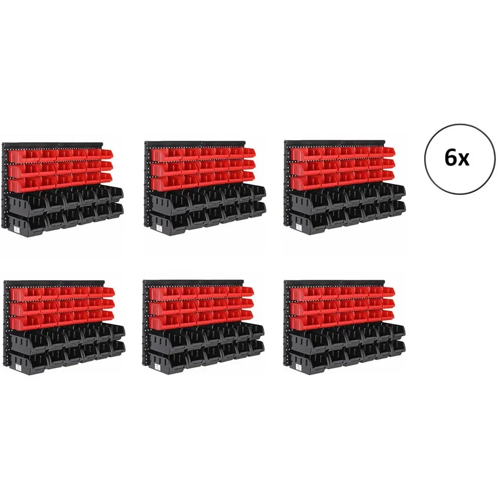6x tool wall stacking boxes 32 pieces - 2 wall panels 32x38x2 cm