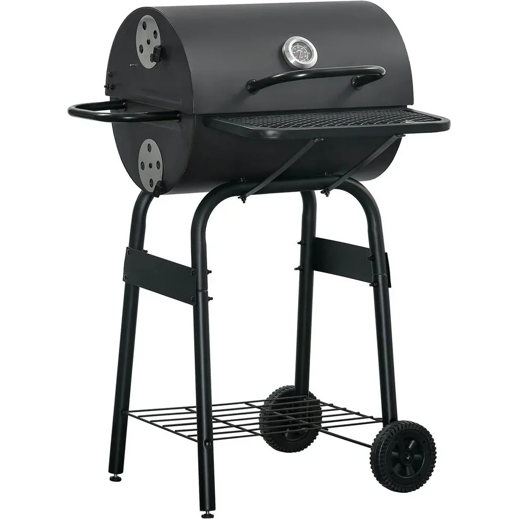 BBQ charcoal - with lid - metal - black