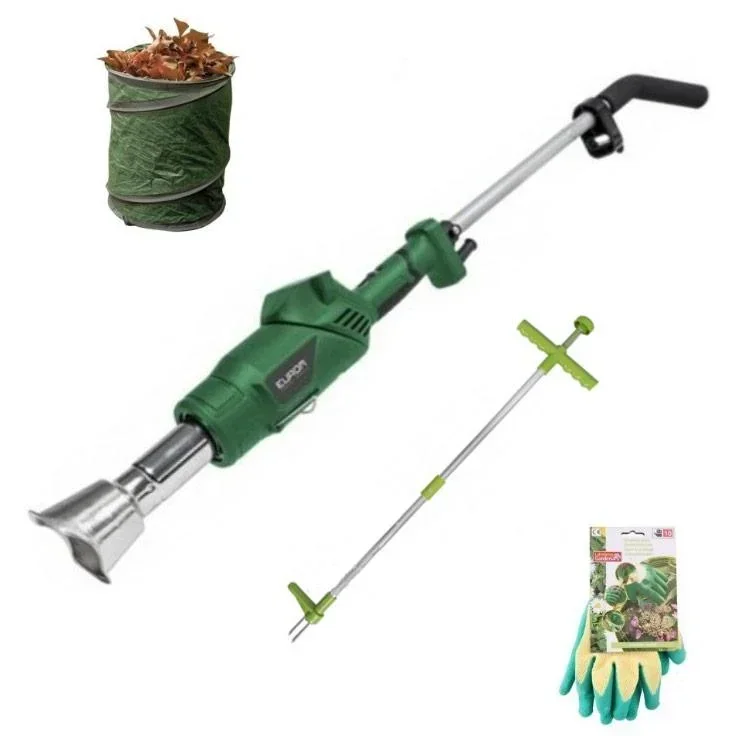 3 in 1 electric weed burner + weed remover + gardening gloves + garden waste bag