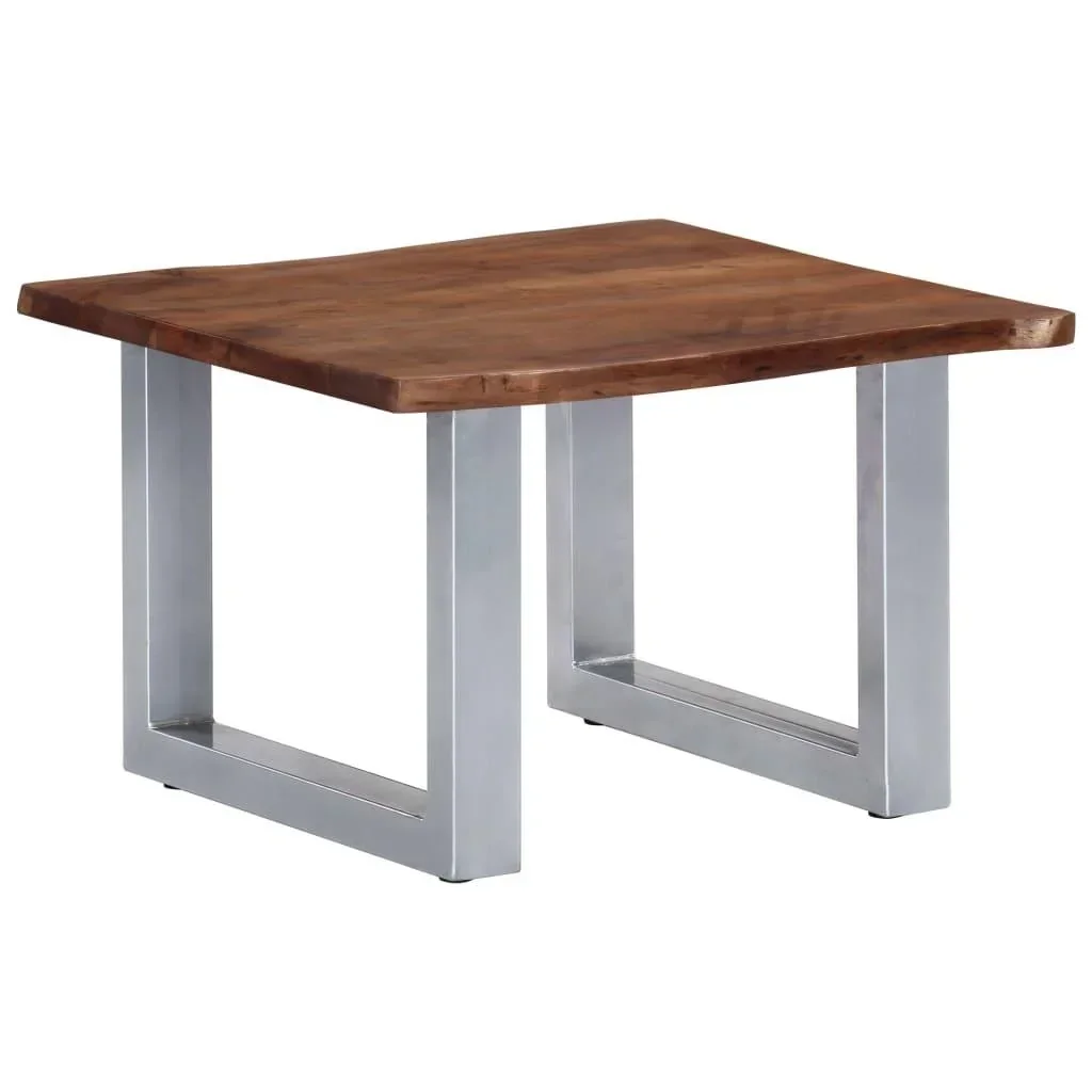 Coffee table with natural edges 60x60x40 cm acacia wood